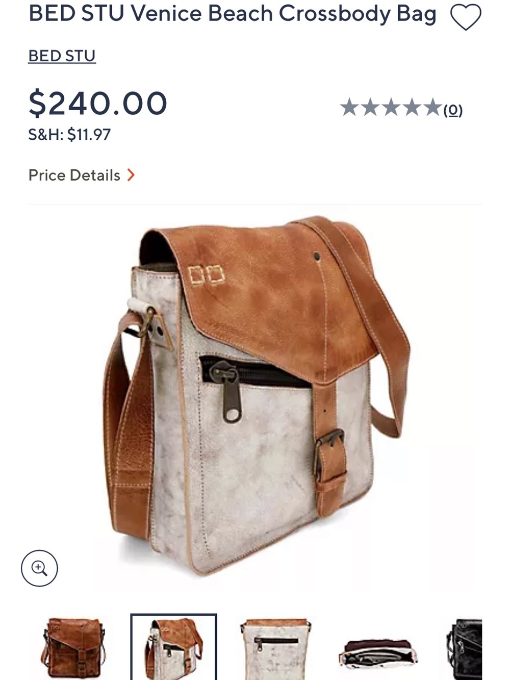 BED|STU Venice Beach Crossbody Bag | Nectar Lux Tan Rustic Leather - Picture 12 of 13